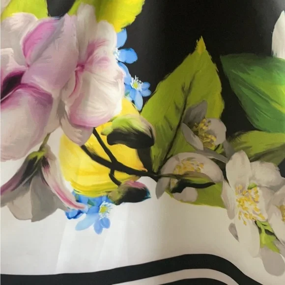 Ted Baker Black Floral Midi Dress - Picture 11 of 14